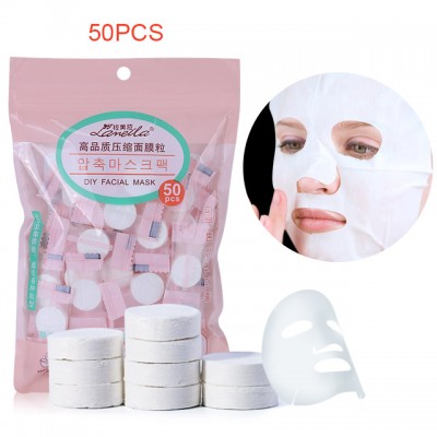 professional cosmetic facial beauty mask 50pcs compressed sheet mask